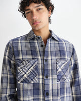 【予約】オーバーシャツ BASKET WEAVE (BLUE/ECRU)