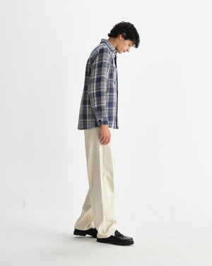 【予約】オーバーシャツ BASKET WEAVE (BLUE/ECRU)