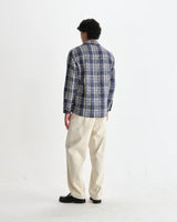 【予約】オーバーシャツ BASKET WEAVE (BLUE/ECRU)