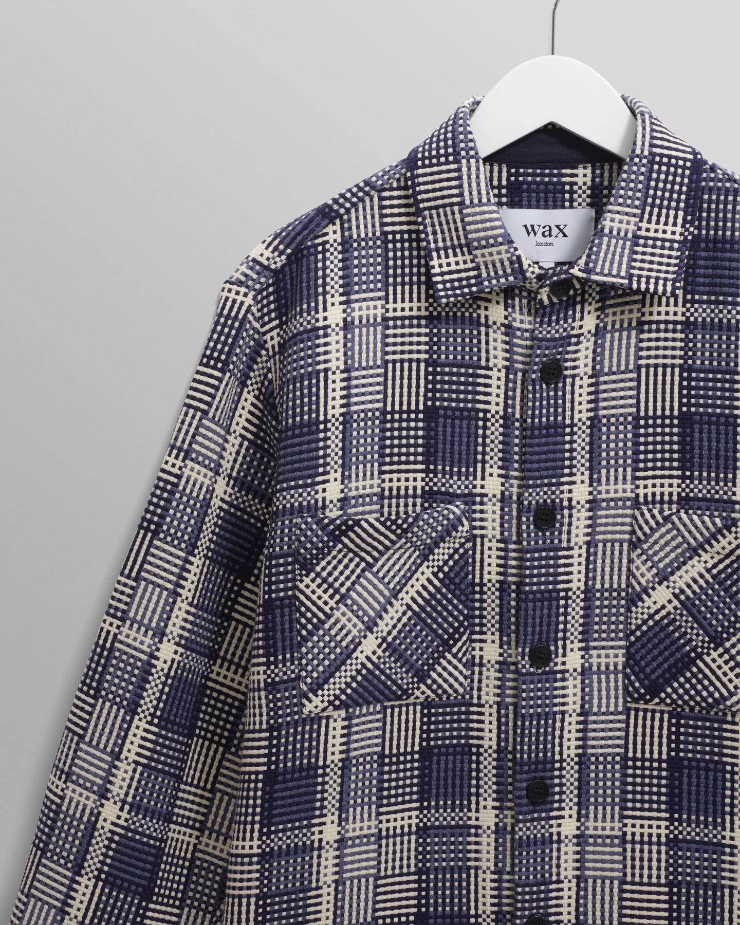 【予約】オーバーシャツ BASKET WEAVE (BLUE/ECRU)
