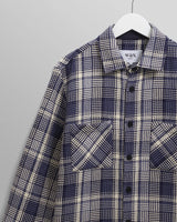 【予約】オーバーシャツ BASKET WEAVE (BLUE/ECRU)