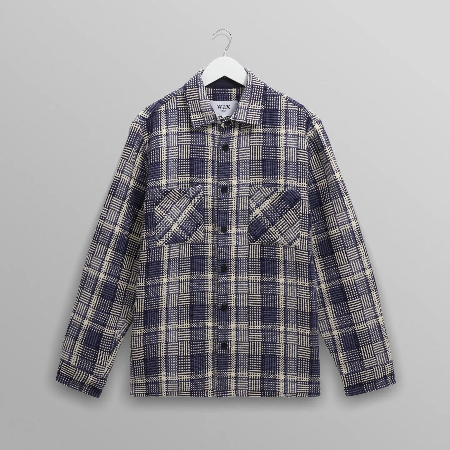 【予約】オーバーシャツ BASKET WEAVE (BLUE/ECRU)