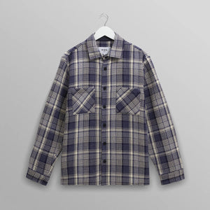 【予約】オーバーシャツ BASKET WEAVE (BLUE/ECRU)