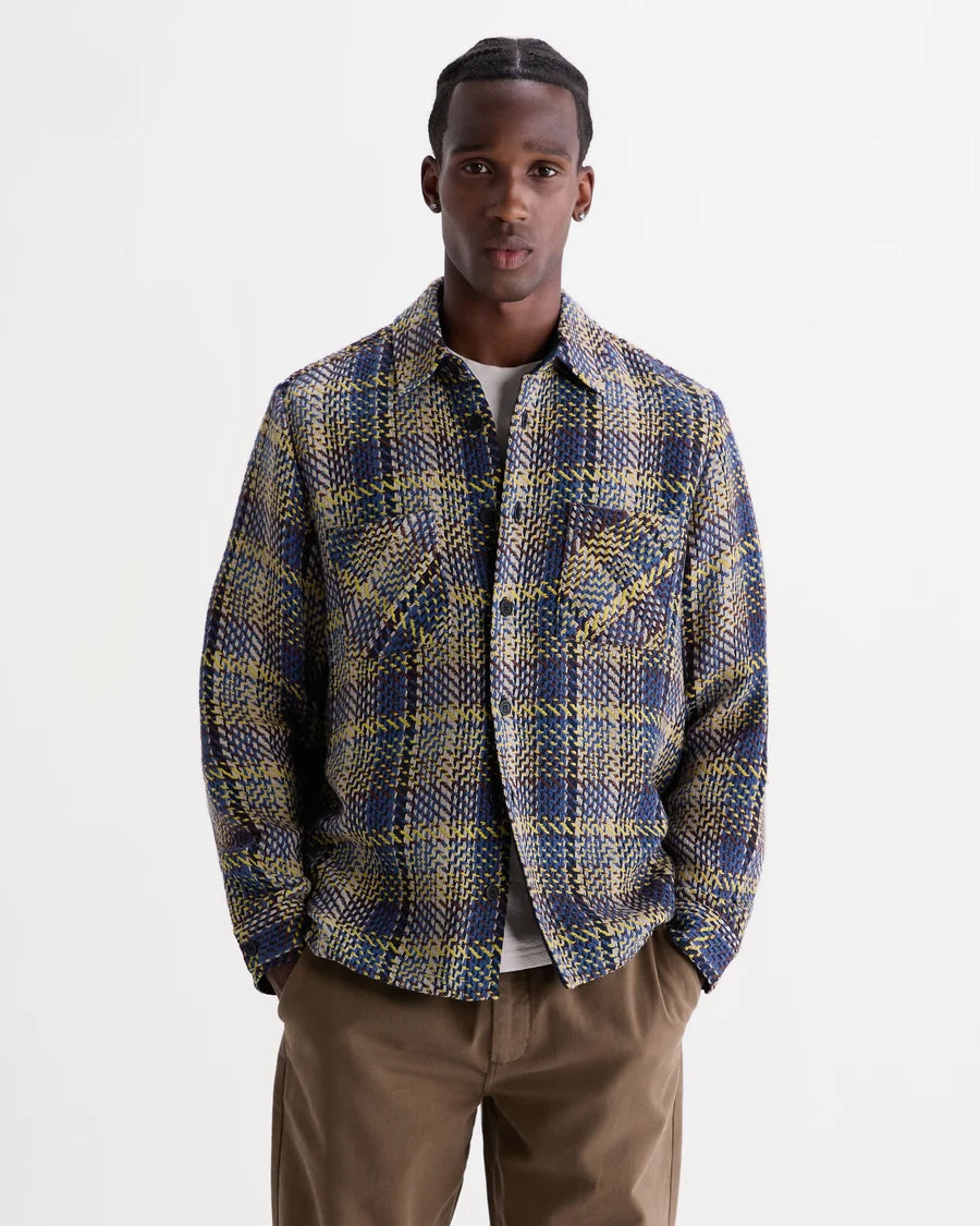 オーバーシャツ GRAIN CHECK (BLUE/MULTI)