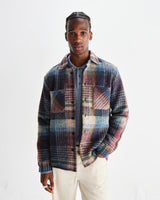 【予約】オーバーシャツ WOOL BLEND CHECK (BLUE/MULTI)