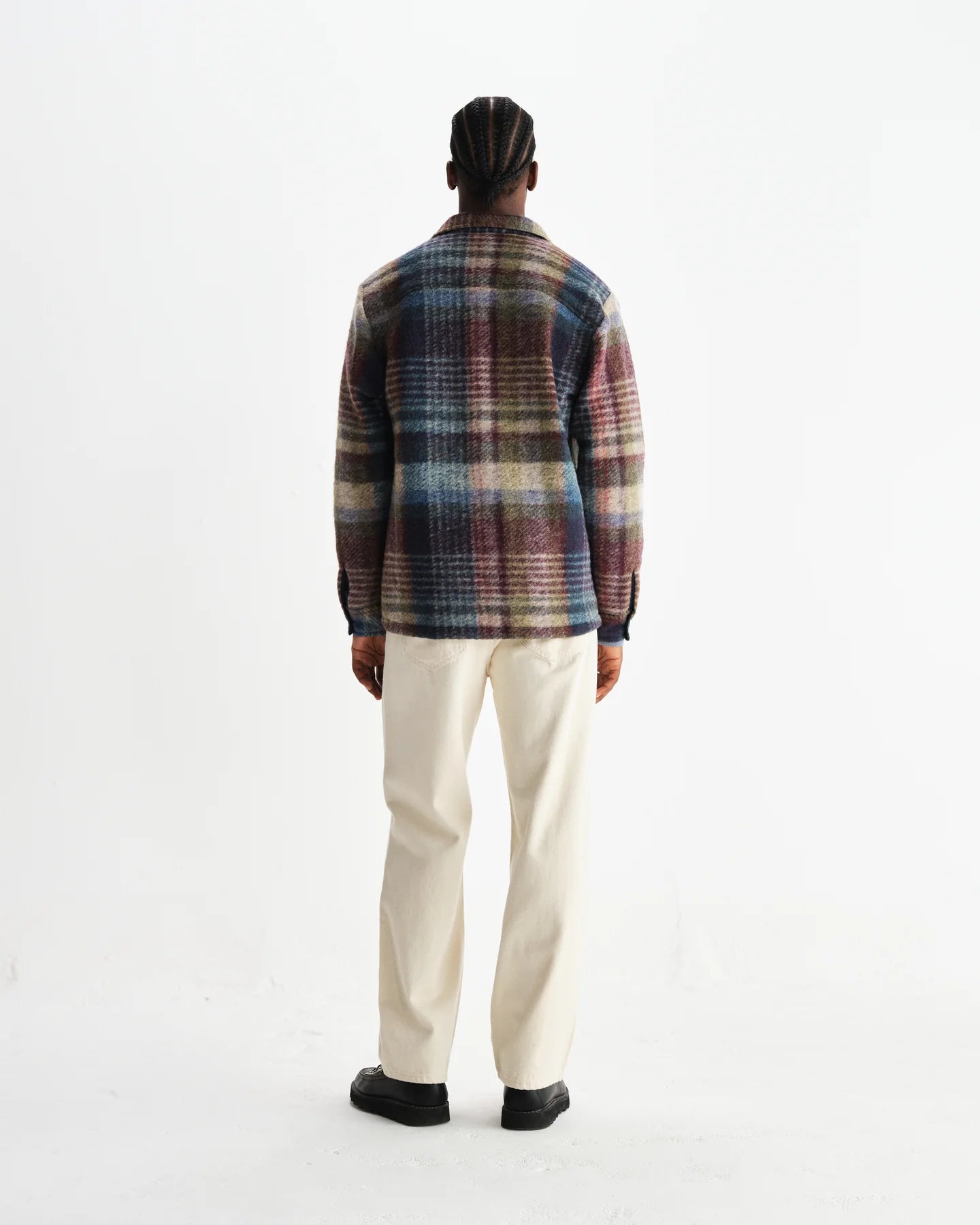 オーバーシャツ WOOL BLEND CHECK (BLUE/MULTI)