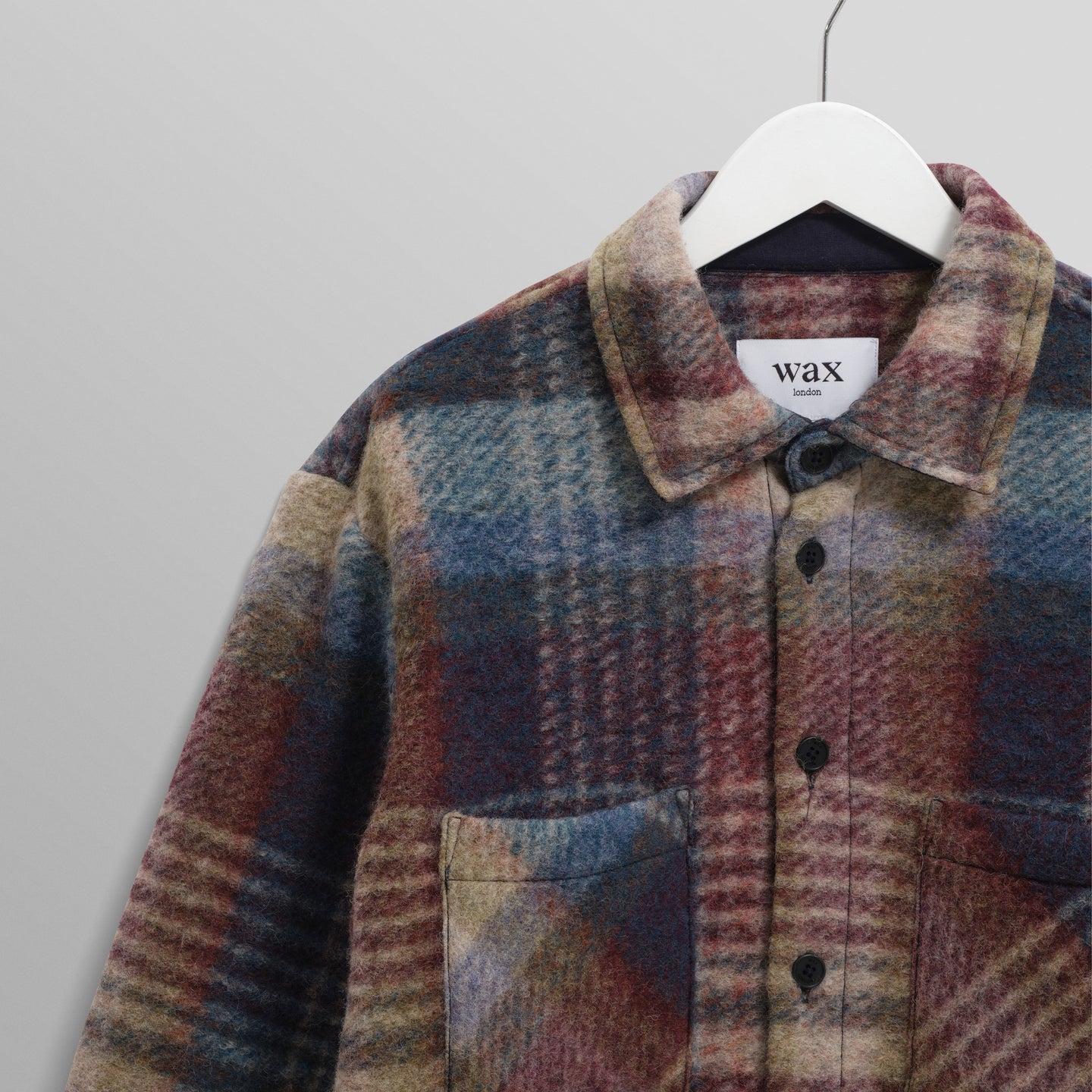 オーバーシャツ WOOL BLEND CHECK (BLUE/MULTI)