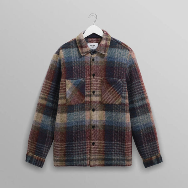【予約】オーバーシャツ WOOL BLEND CHECK (BLUE/MULTI)