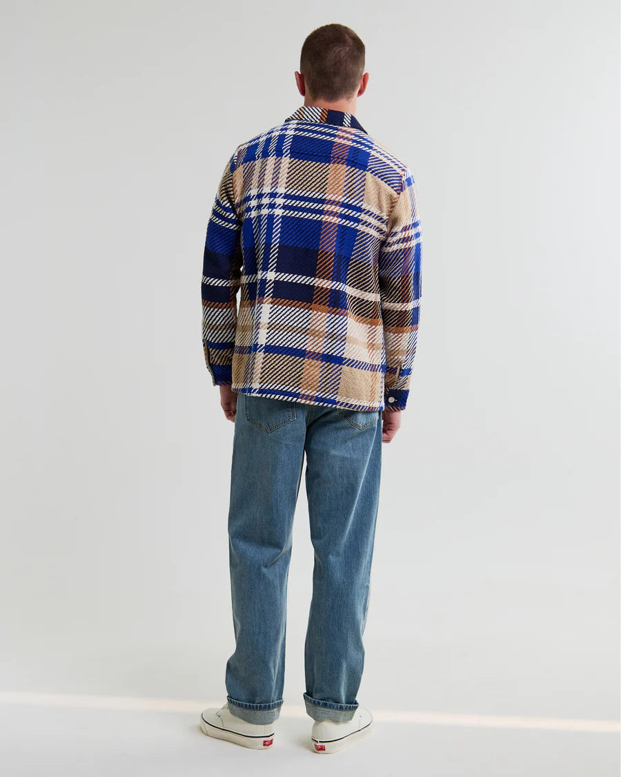 オーバーシャツ BOLD CHECK (BLUE/TAN)