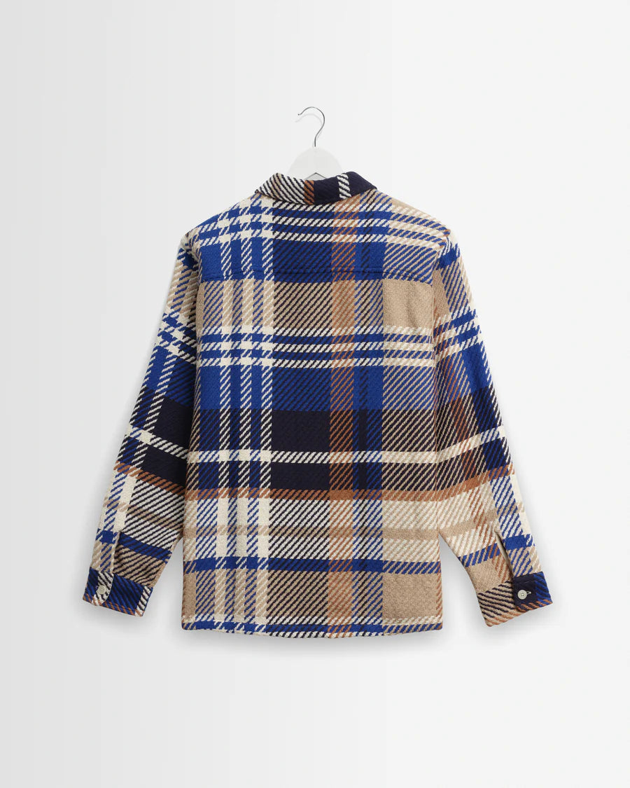 オーバーシャツ BOLD CHECK (BLUE/TAN)