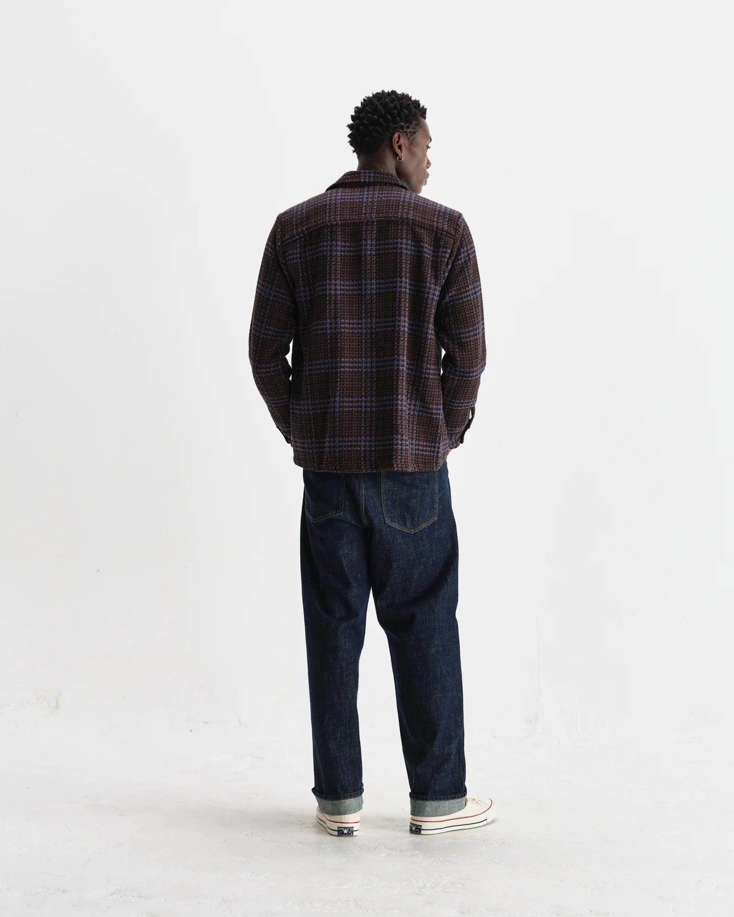 オーバーシャツ  SKATE CHECK (BROWN/BLUE)