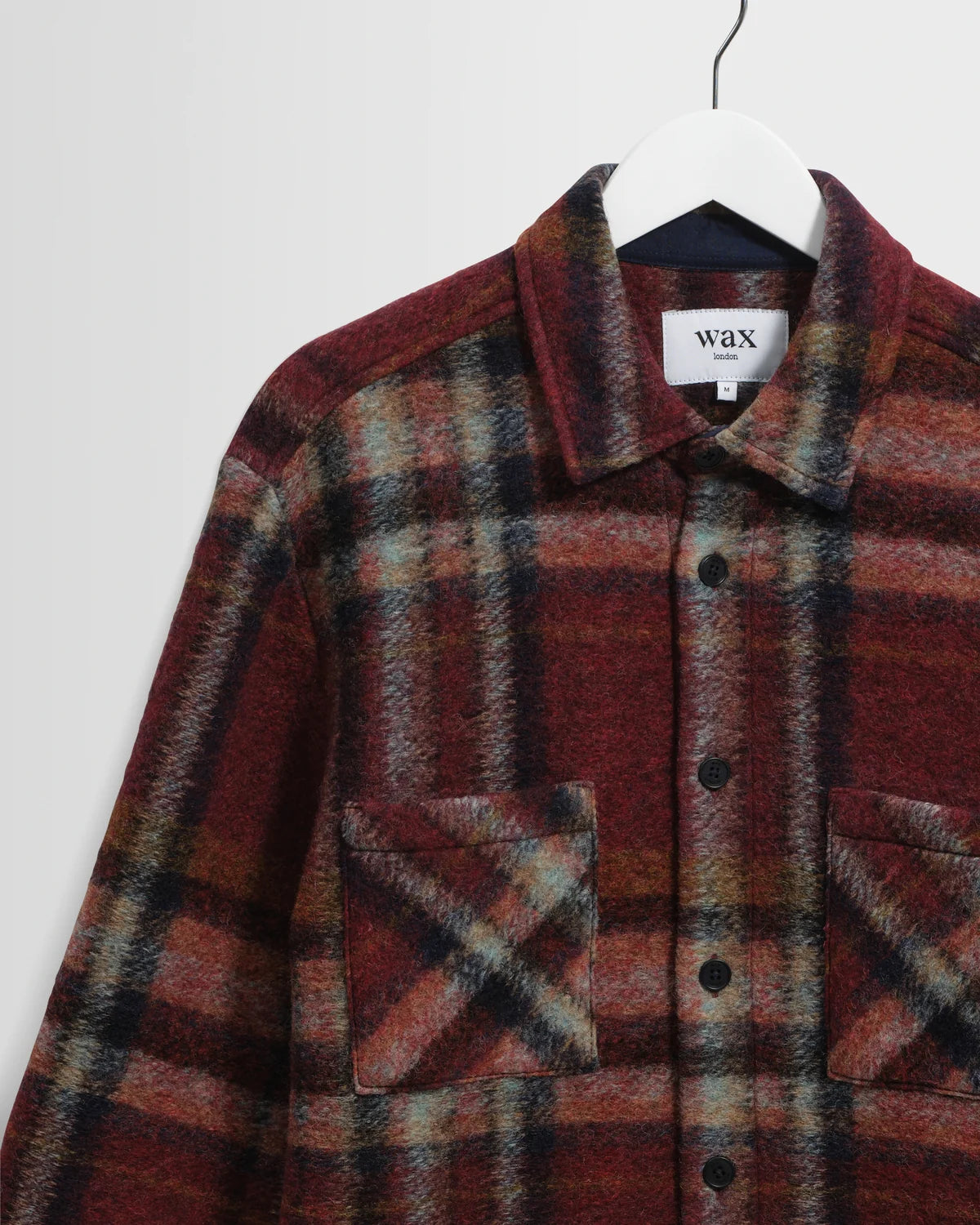 オーバーシャツ LEX WOOL BLEND CHECK (BURGUNDY/MULTI)