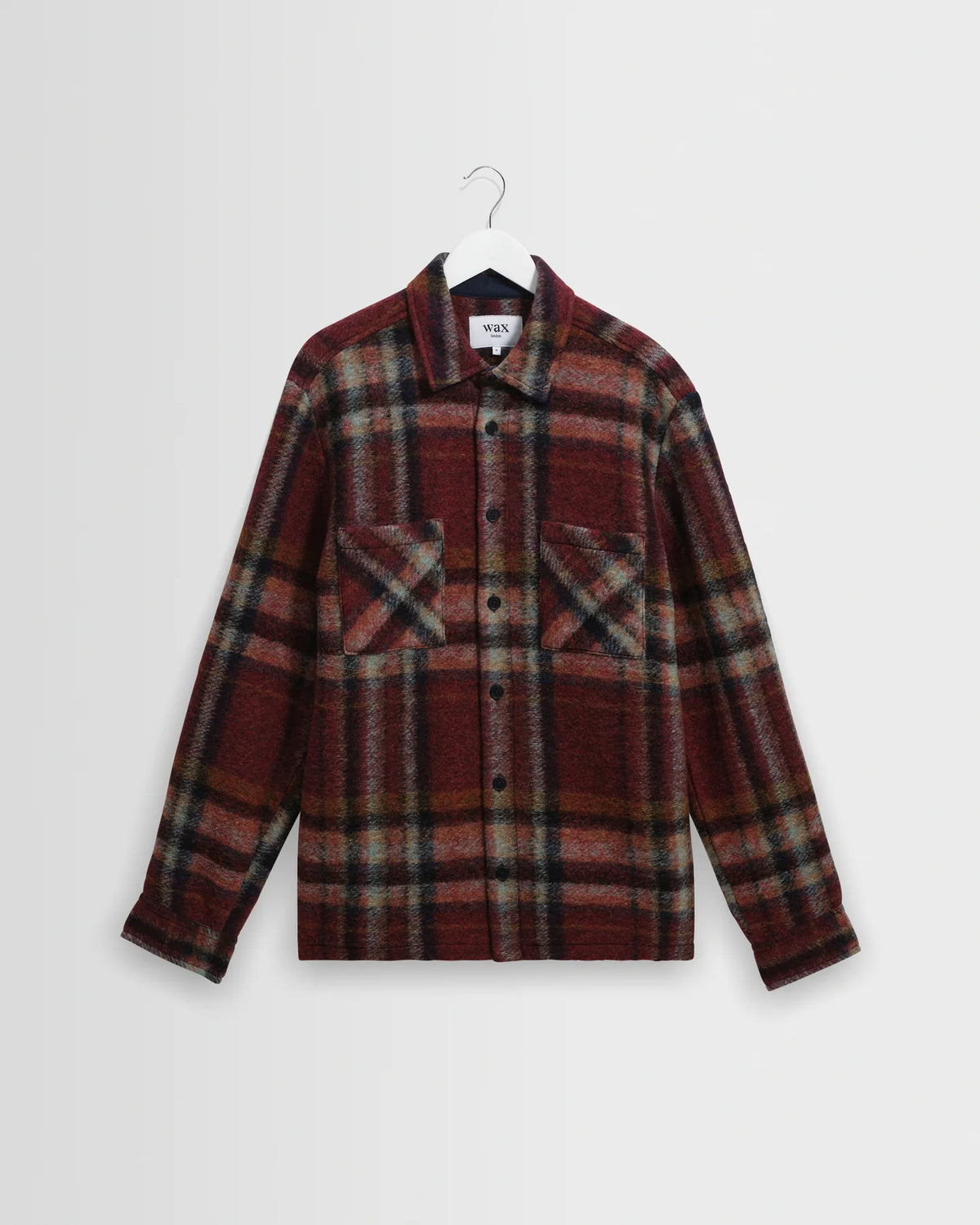 オーバーシャツ LEX WOOL BLEND CHECK (BURGUNDY/MULTI)