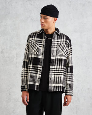 オーバーシャツ LAKE CHECK (ECRU/BLACK) Whiting Overshirt