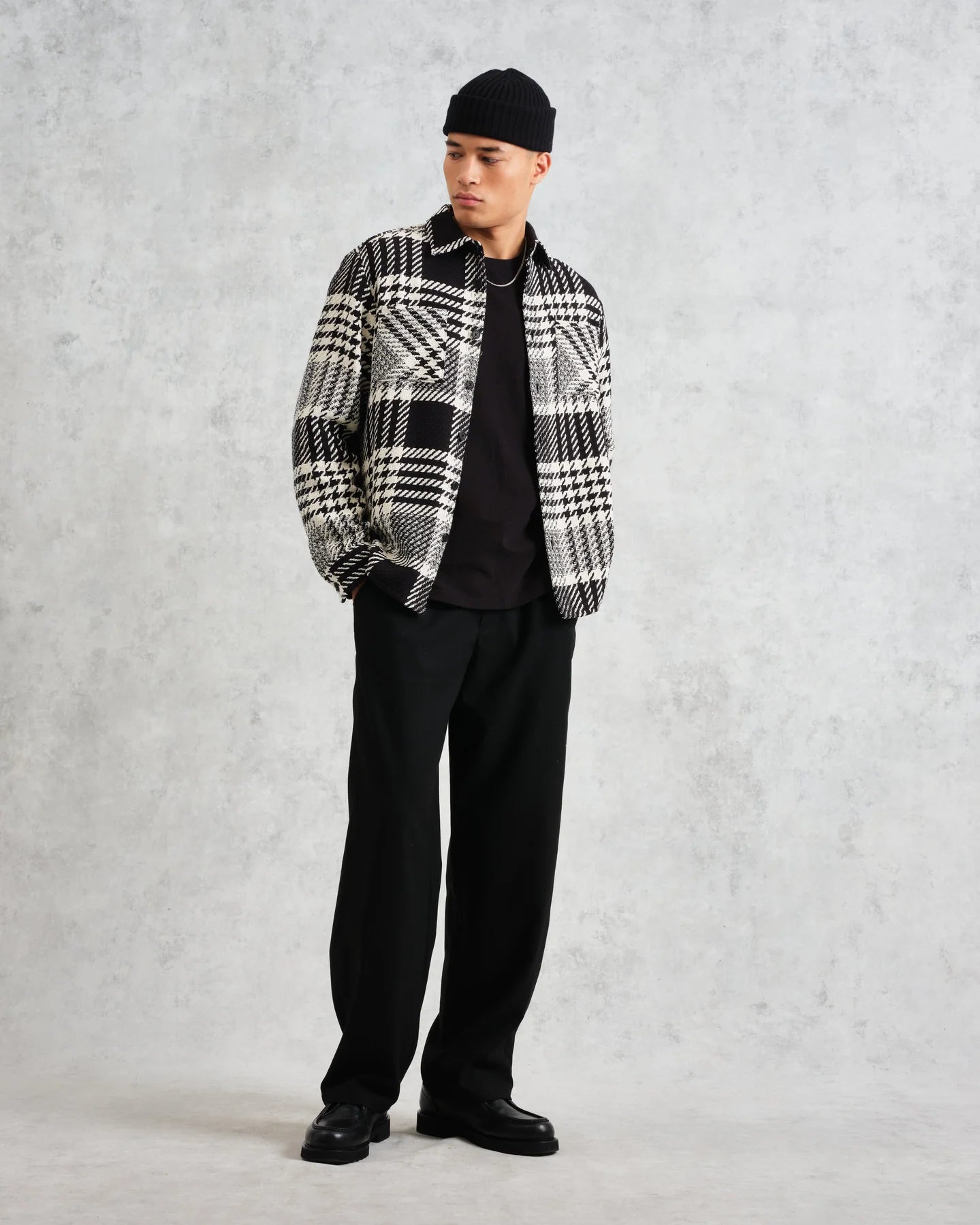 オーバーシャツ LAKE CHECK (ECRU/BLACK) Whiting Overshirt