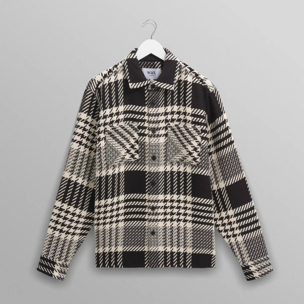 オーバーシャツ LAKE CHECK (ECRU/BLACK) Whiting Overshirt│wax