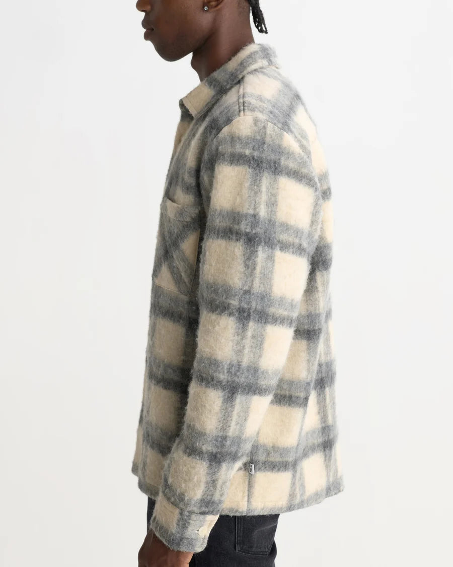 オーバーシャツ ASH WOOL BLEND CHECK (ECRU/GREY)