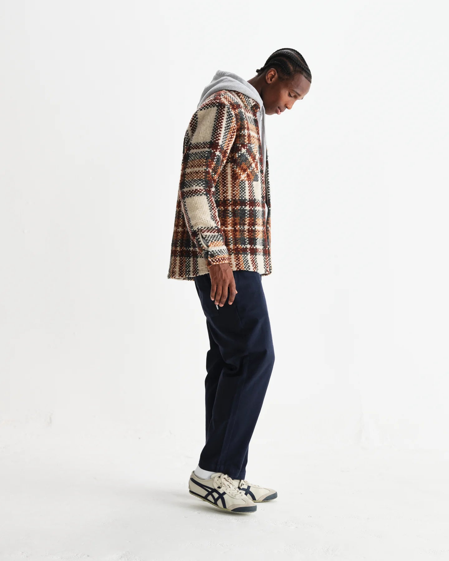 オーバーシャツ WOOL BLEND CHECK (ECRU/MULTI)