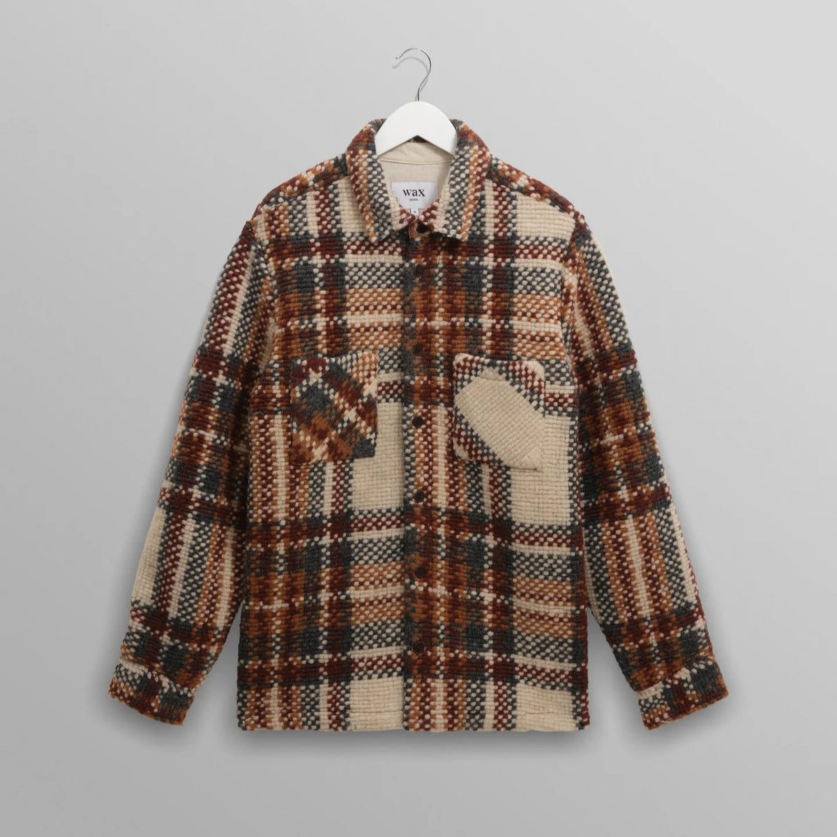 オーバーシャツ WOOL BLEND CHECK (ECRU/MULTI)｜Wax London ワックス