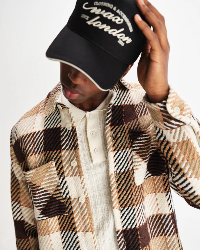 オーバーシャツ PIKE CHECK (NATURAL/BROWN)