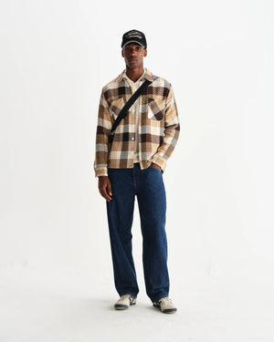 【予約】オーバーシャツ PIKE CHECK (NATURAL/BROWN)