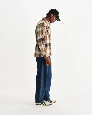 【予約】オーバーシャツ PIKE CHECK (NATURAL/BROWN)