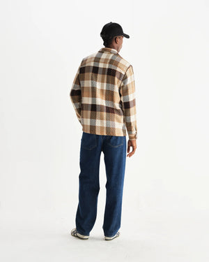 【予約】オーバーシャツ PIKE CHECK (NATURAL/BROWN)