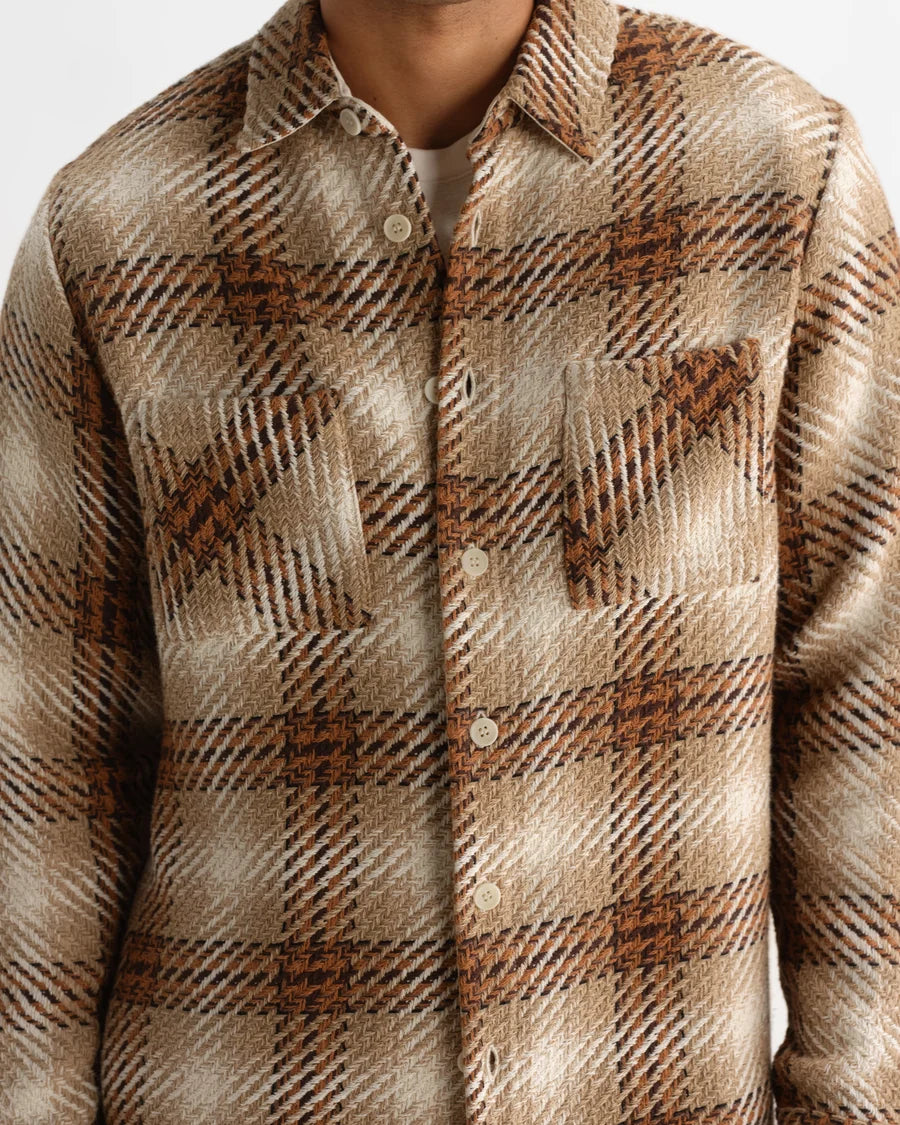 オーバーシャツ OVERLAP CHECK (NATURAL/ECRU)