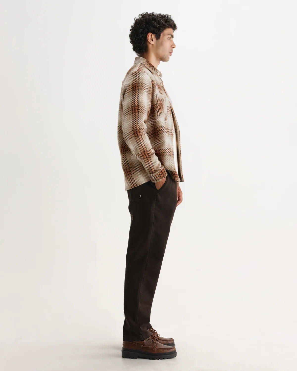 オーバーシャツ OVERLAP CHECK (NATURAL/ECRU)