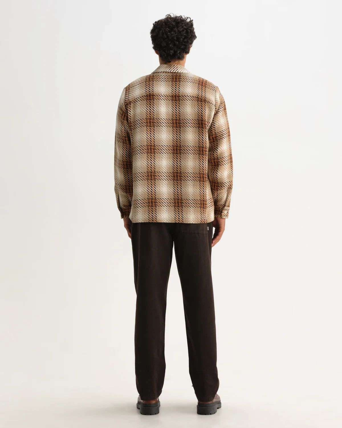 オーバーシャツ OVERLAP CHECK (NATURAL/ECRU)