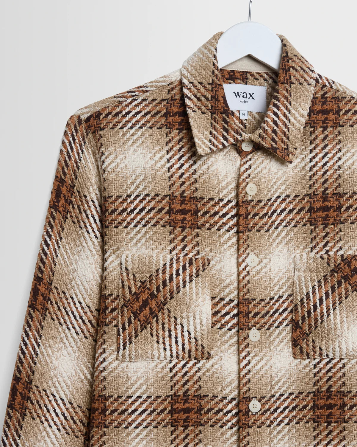 オーバーシャツ OVERLAP CHECK (NATURAL/ECRU)