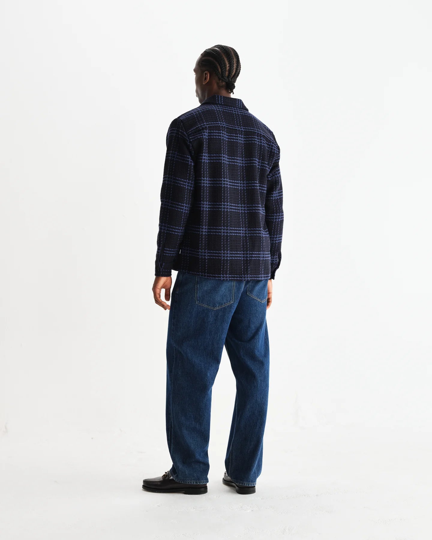 【予約】オーバーシャツ SKATE CHECK (NAVY/BLUE)