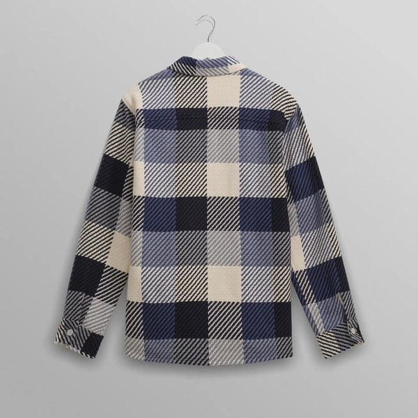 オーバーシャツ BLOCK CHECK (NAVY/ECRU) Whiting Overshirt