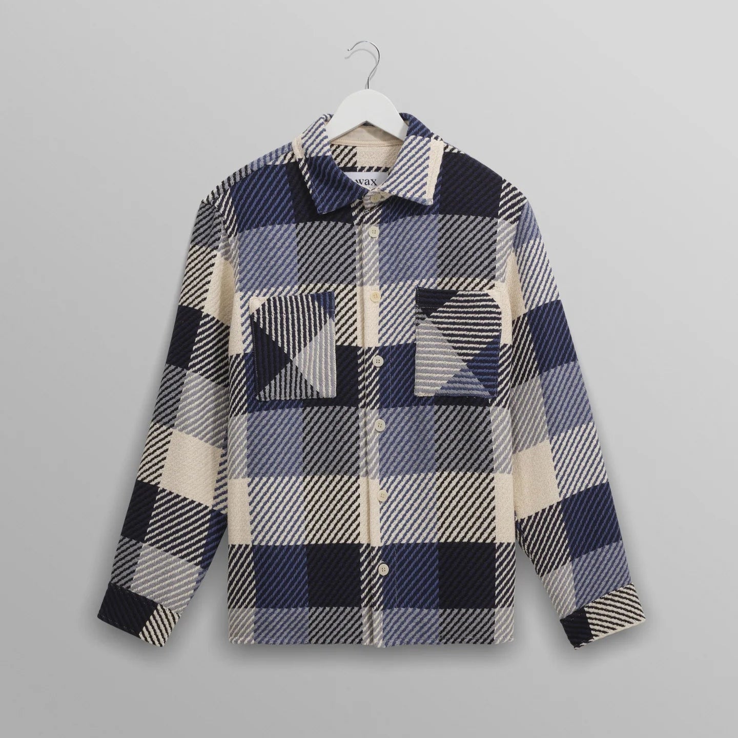 オーバーシャツ BLOCK CHECK (NAVY/ECRU) Whiting Overshirt