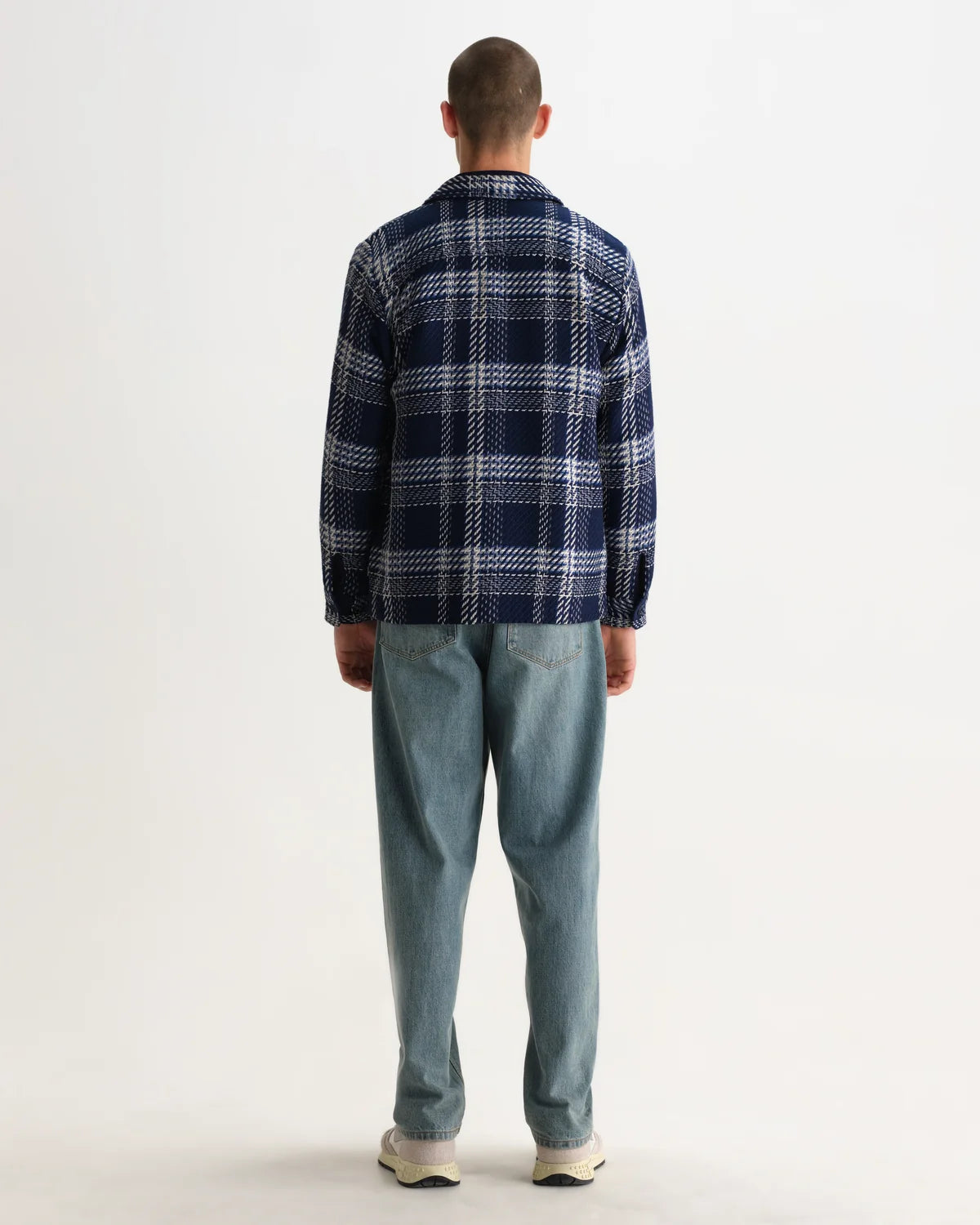 オーバーシャツ PLAID WEAVE (NAVY/ECRU)