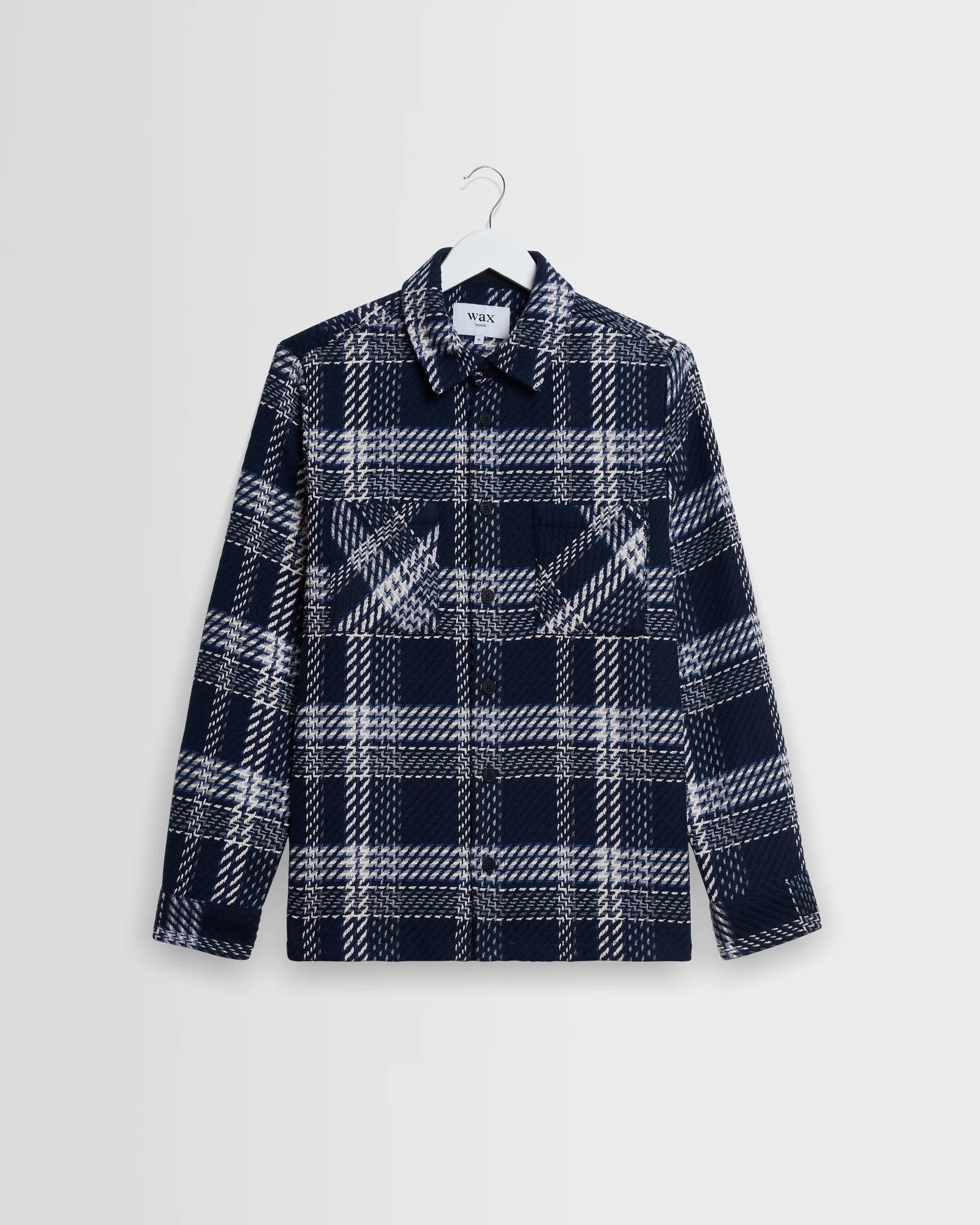 オーバーシャツ PLAID WEAVE (NAVY/ECRU)