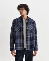 オーバーシャツ WAVE CHECK (NAVY/GREY)