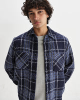 オーバーシャツ WAVE CHECK (NAVY/GREY)
