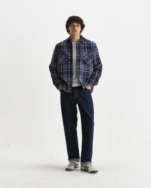 オーバーシャツ WAVE CHECK (NAVY/GREY)