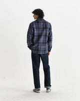 オーバーシャツ WAVE CHECK (NAVY/GREY)