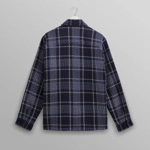 オーバーシャツ WAVE CHECK (NAVY/GREY)