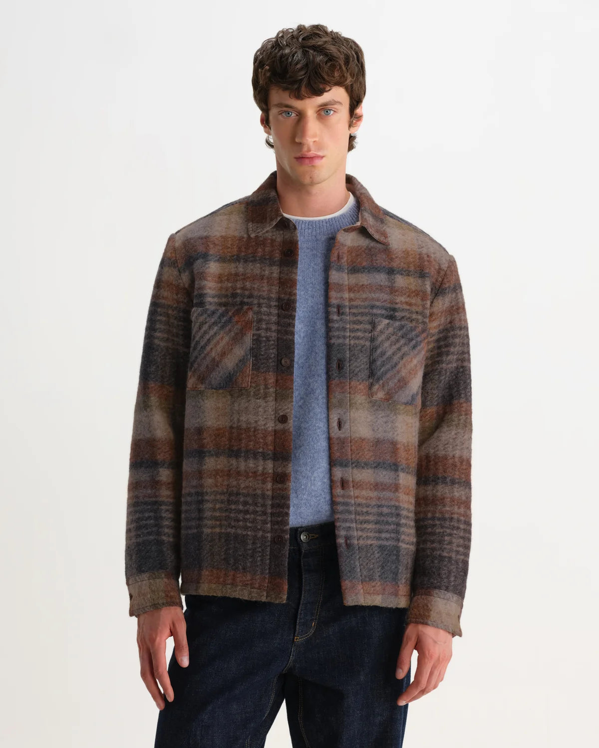 オーバーシャツ ARI WOOL BLEND CHECK(OATMEAL/MULTI)