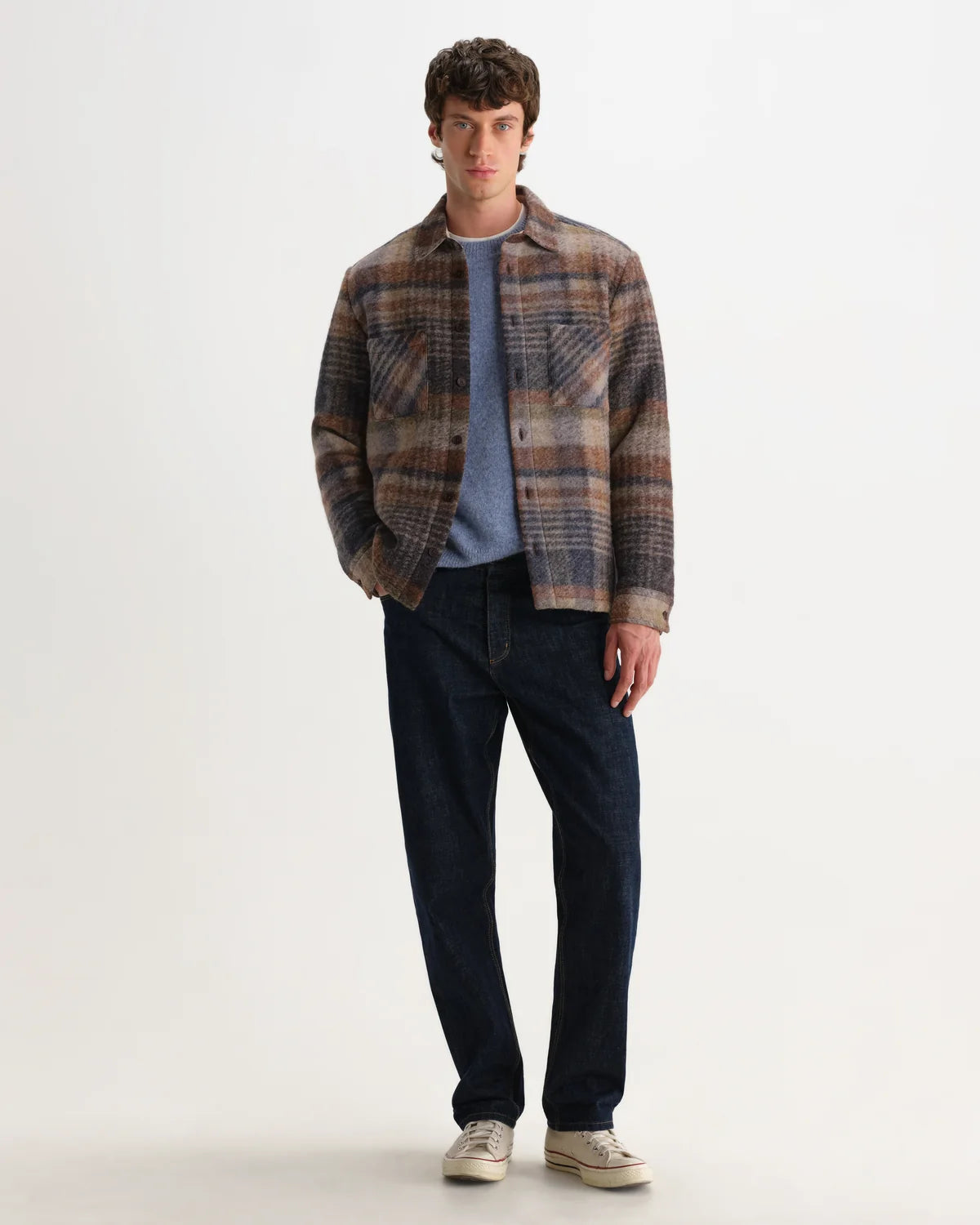 オーバーシャツ ARI WOOL BLEND CHECK(OATMEAL/MULTI)