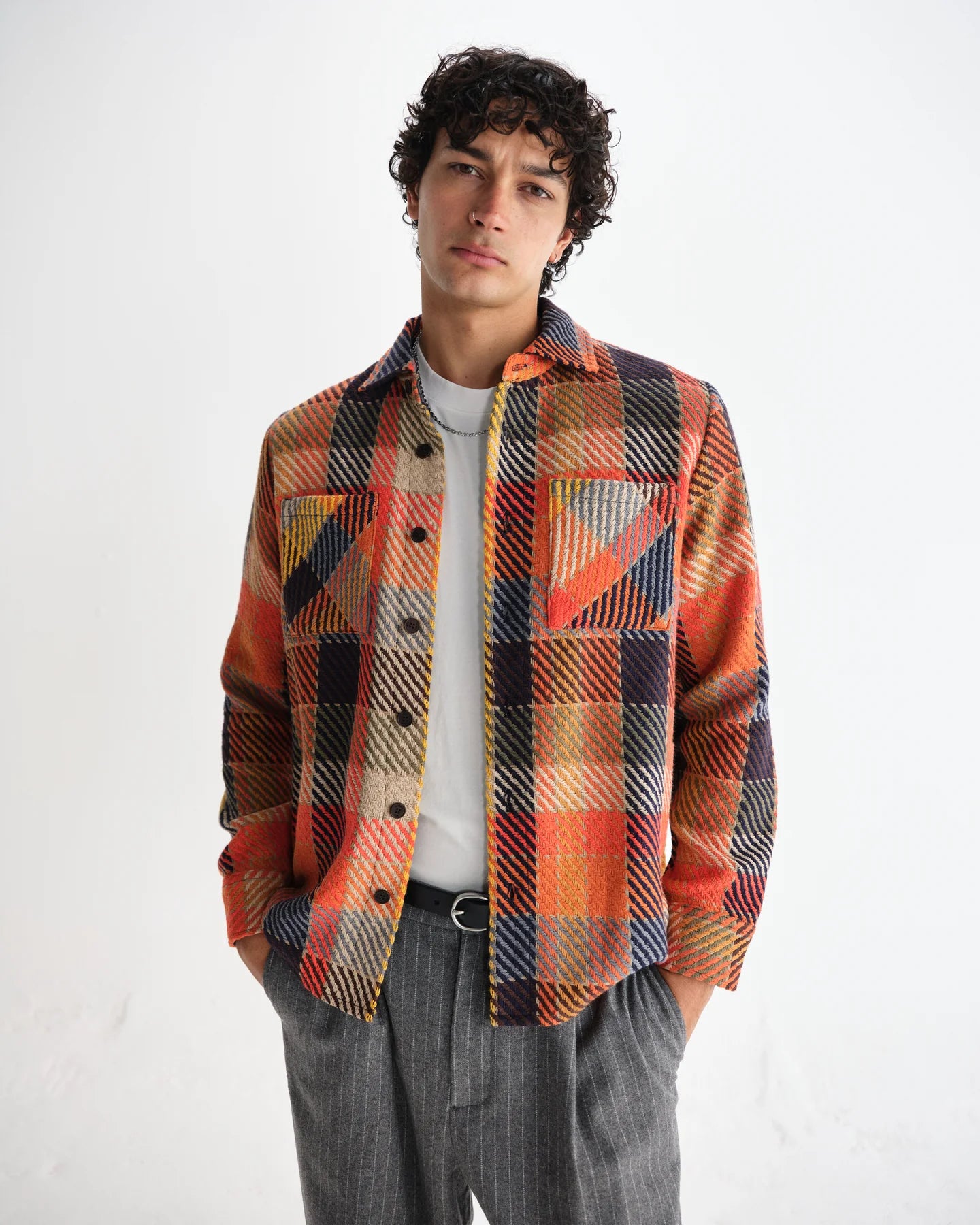 オーバーシャツ PIKE CHECK (ORANGE MULTI)