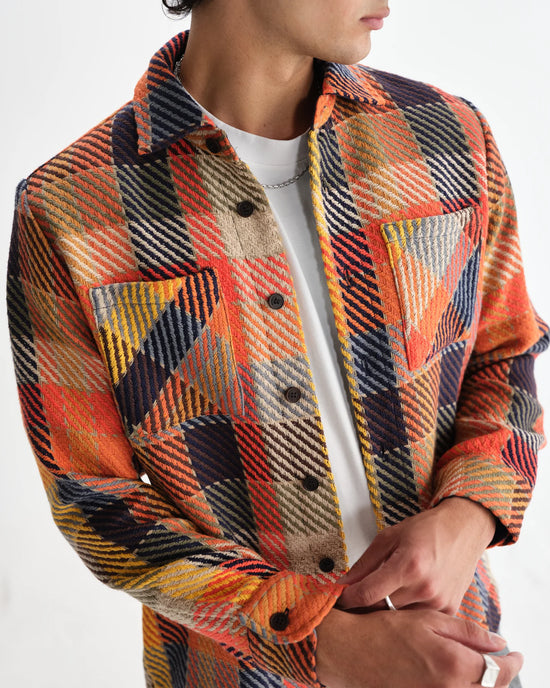 オーバーシャツ PIKE CHECK (ORANGE MULTI) - グリニッジ オンラインストア
