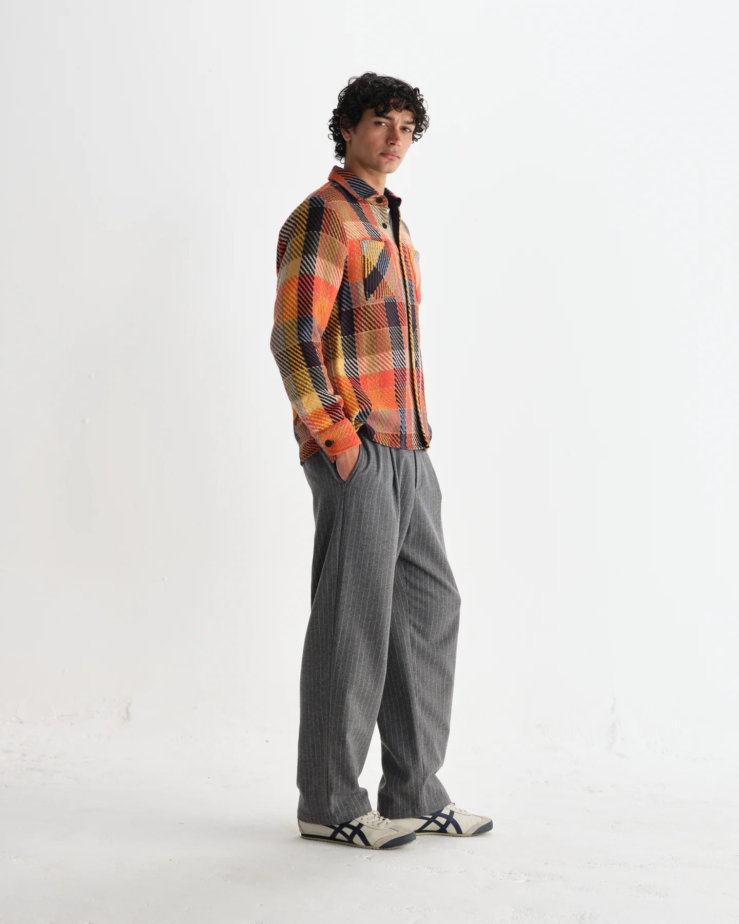 オーバーシャツ PIKE CHECK (ORANGE MULTI)