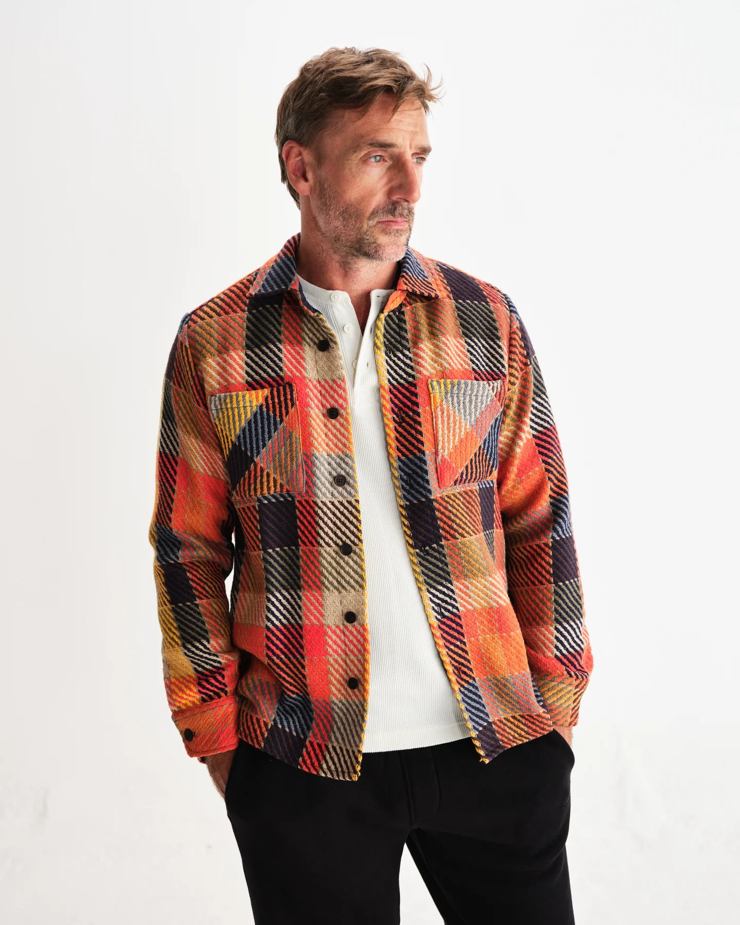 オーバーシャツ PIKE CHECK (ORANGE MULTI)