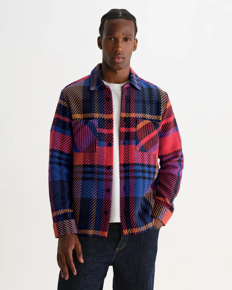 オーバーシャツ BOLD CHECK (PURPLE/RED)