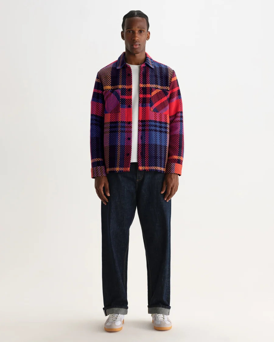 オーバーシャツ BOLD CHECK (PURPLE/RED)