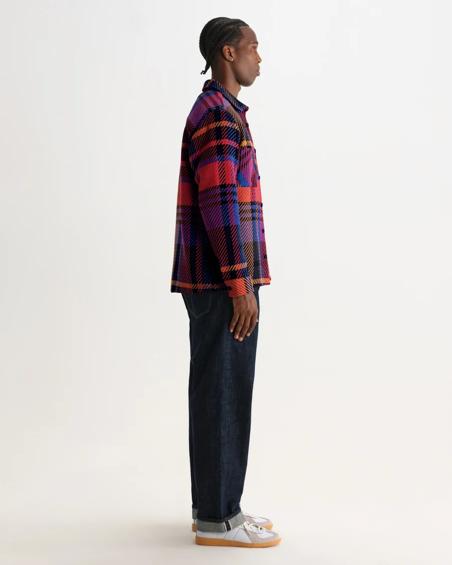 オーバーシャツ BOLD CHECK (PURPLE/RED)